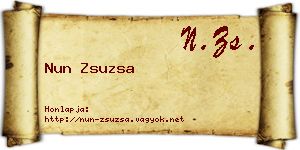 Nun Zsuzsa névjegykártya