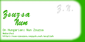 zsuzsa nun business card